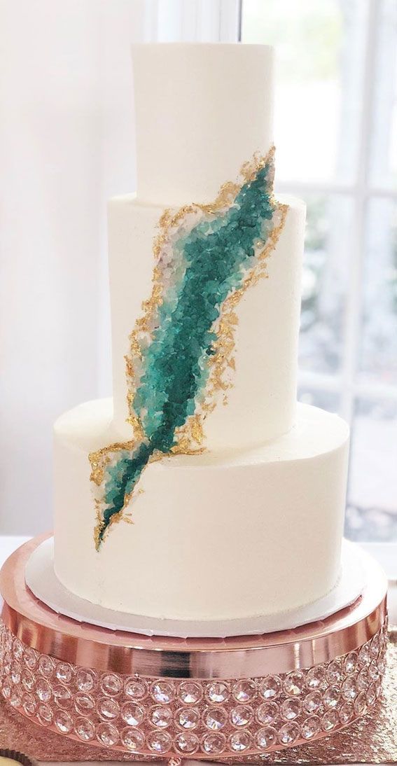 Emerald geode wedding cake