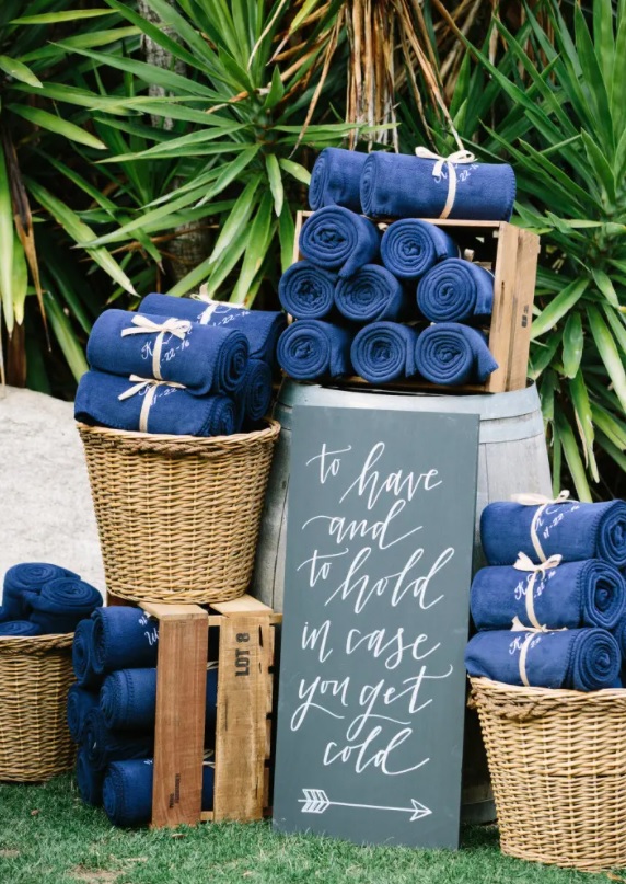 blue wedding blankets