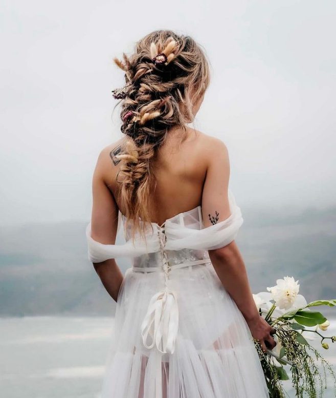 fishtail braid wedding 