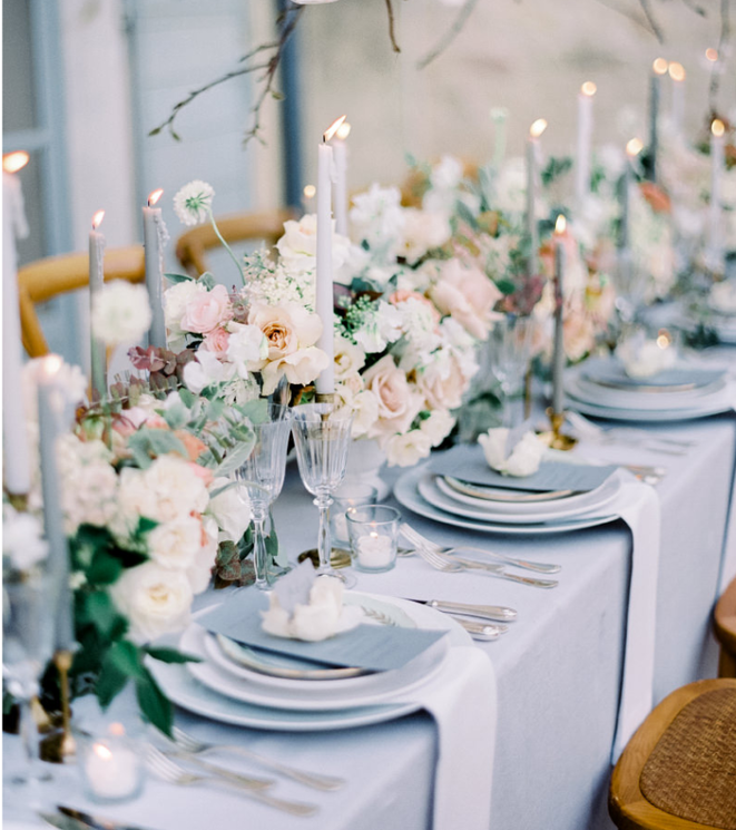 dusty blue and blush pink wedding colors