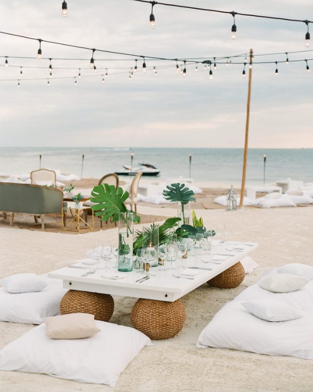 beach wedding lounge area