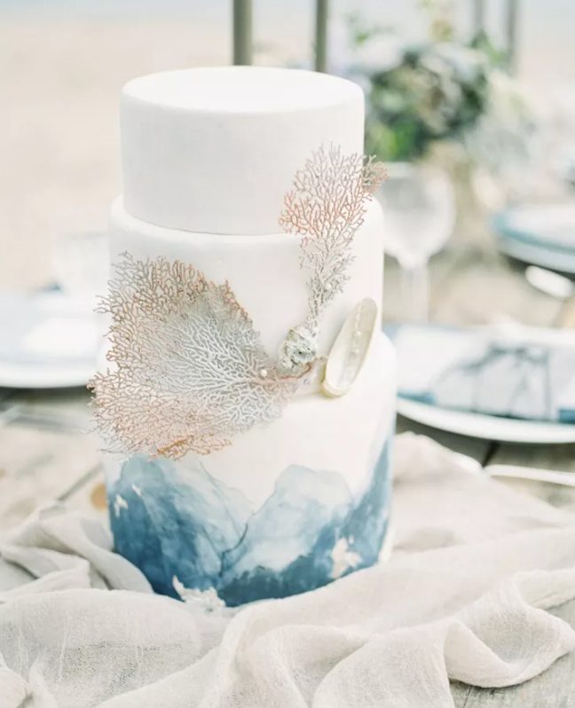 ocean inspired wedding cake