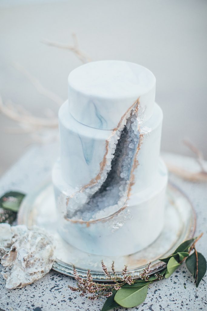 beach inspired wedding cake