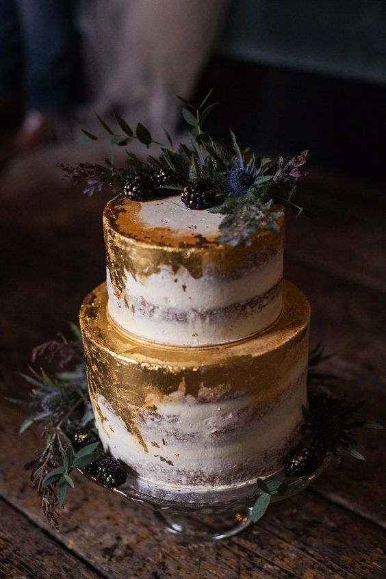 gold metallic cake