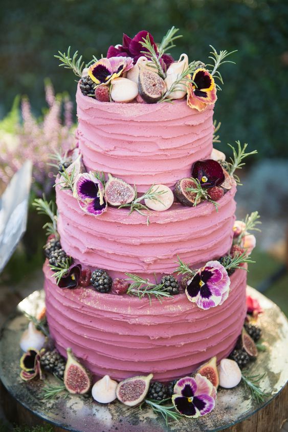 raspberry colored cake