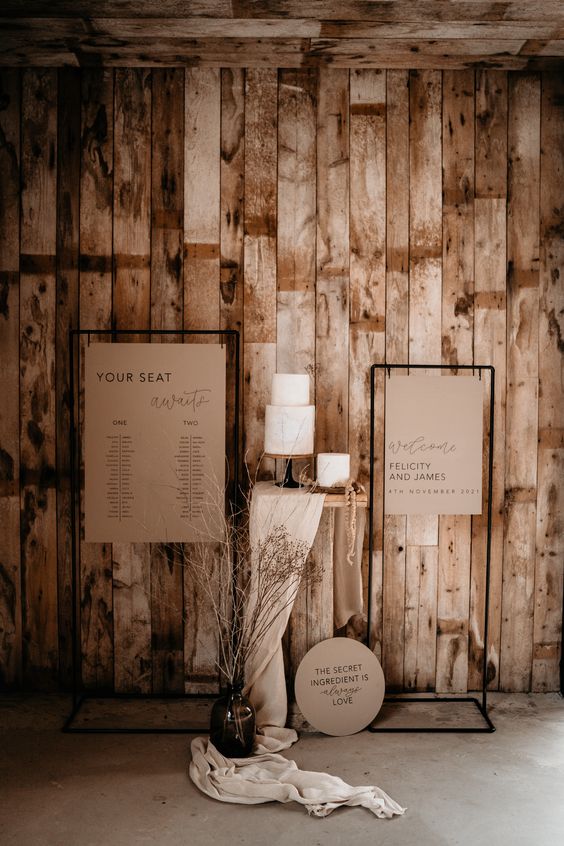 taupe wedding signs