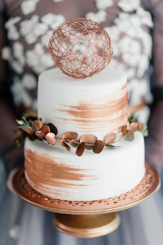 copper wedding cake