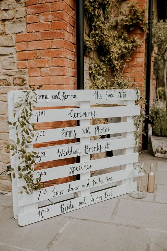 Order of the Day wedding decor