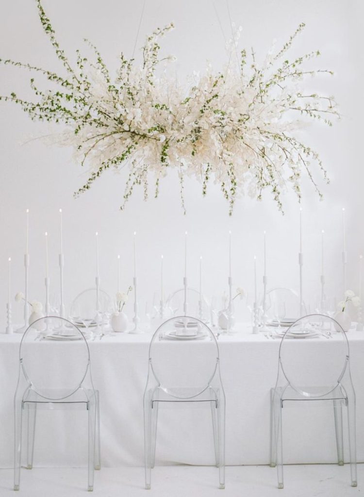 white reception decoration