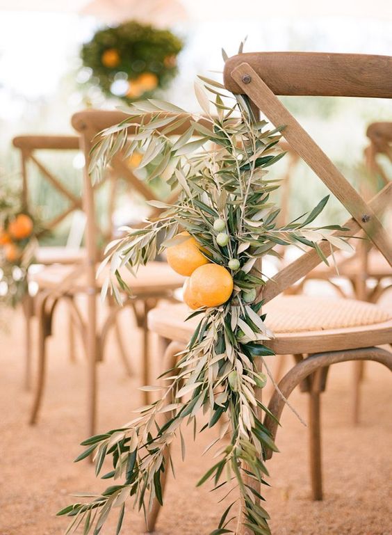 olive branch seat decoration