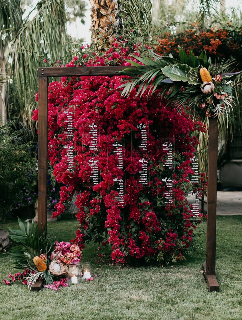 bougainvillea floral installation