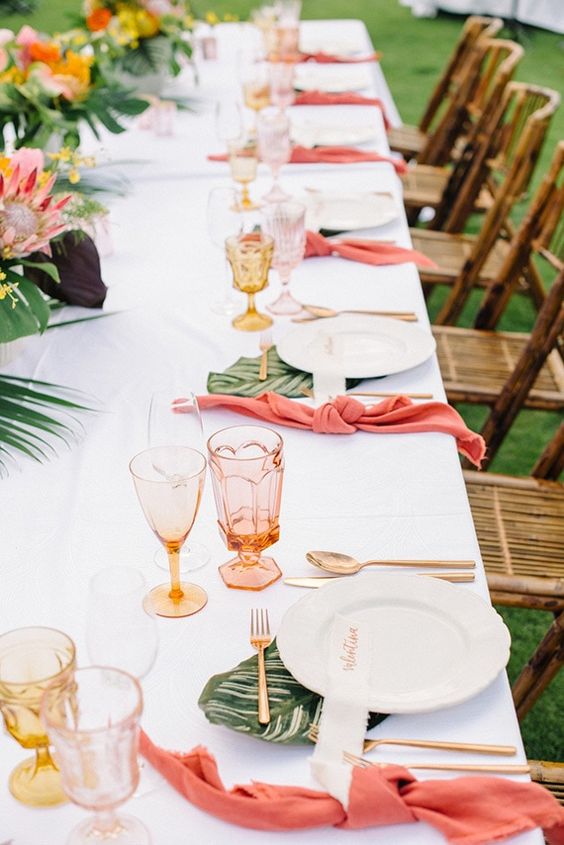 tropical place settings