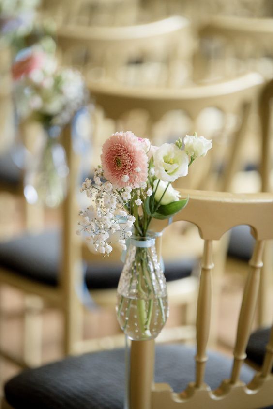 mini vases ceremony aisle decor
